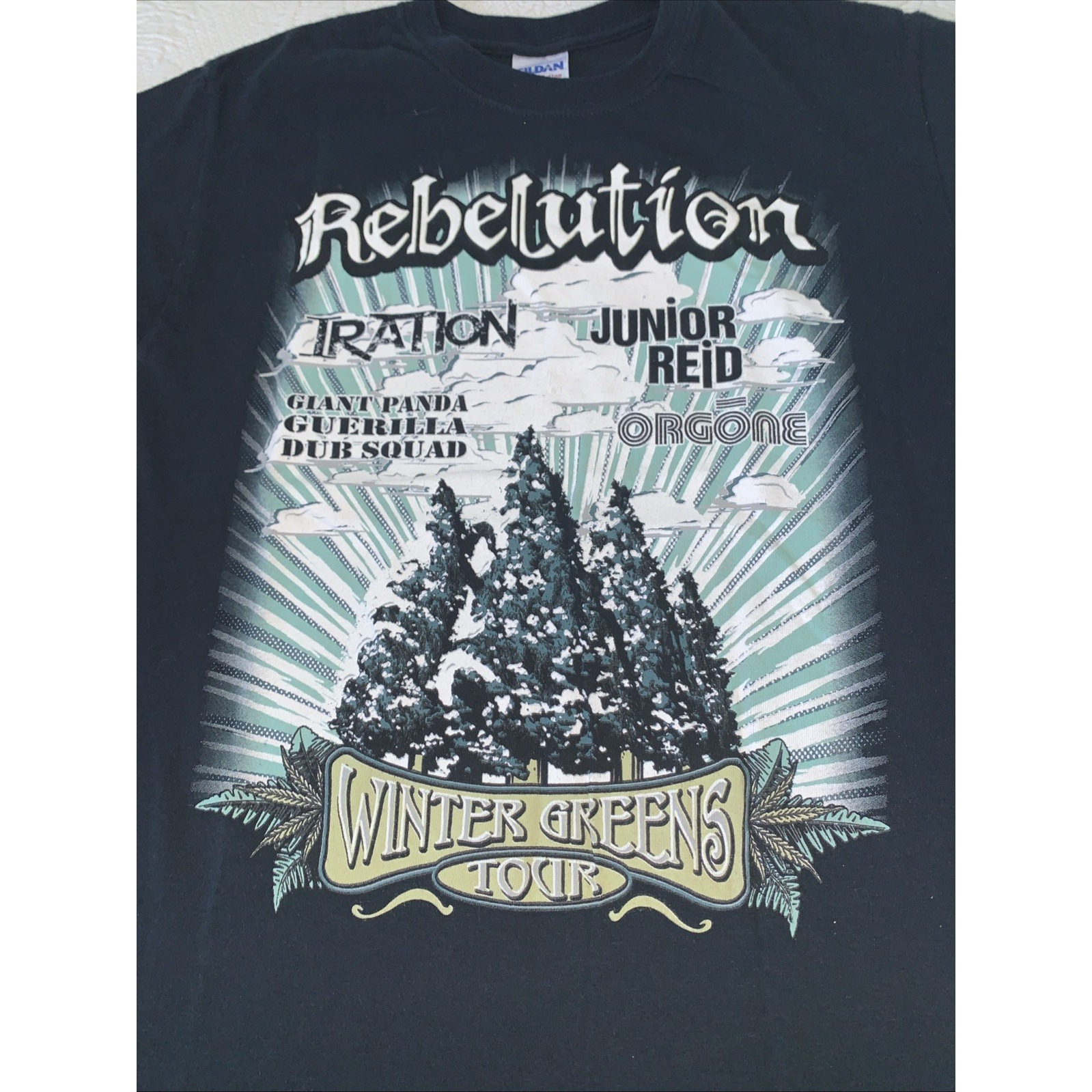 Rebelution Iration Orgone Winter Greens Reggae Tour 2011 Junior Reed T-Shirt S